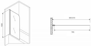 Шторка на ванну ABBER Ewiges Wasser AG52080 80см хром